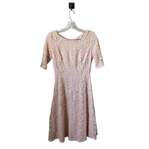 Mikarose Blush Pink Lace Modest Dress Sz S Career Teacher Church Elegant